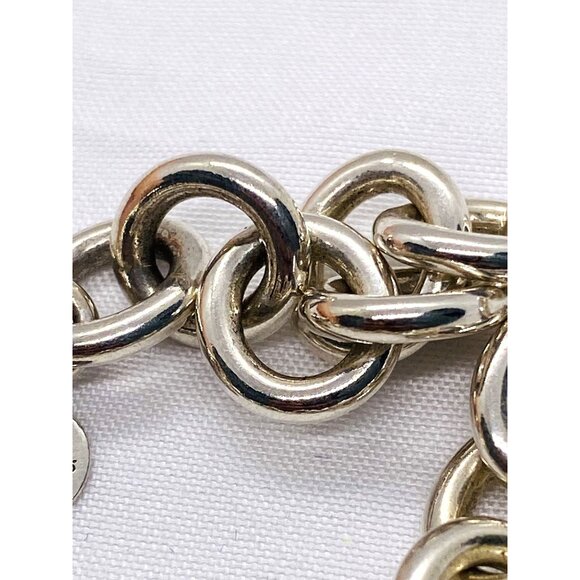 Tiffany & Co Sterling Silver 925 Rolo Bracelet 10x11mm Roind Tag - Picture 8 of 9